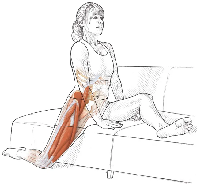 Vežba 6: Istezanje ekstenzora kolena u sedećem položaju za početnike noge