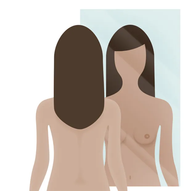 samopregled dojke ispred ogledala